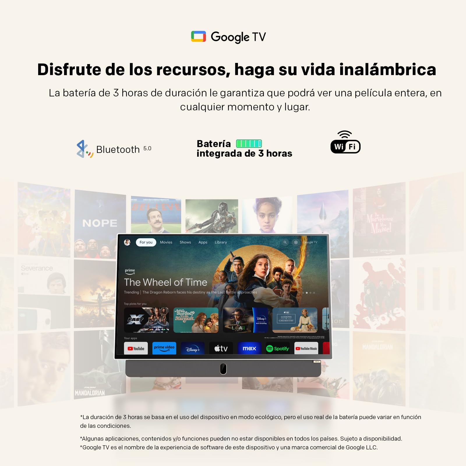 Metz TV Portable 24 Pouces (60 cm) Smart Google TV FHD Avec Batterie Intégrée Poignée HDR 10 Chargeur Voiture 12V Ecran Anti-reflet Dolby Audio HDMI USB Bluetooth Wi-FI (24MPE7000 Blanc)