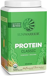 Brown Rice Protein Powder with Bcaa & Amino Acids Raw Rice Protein Shake Gluten Free Low Carb Dairy Free | Plant Based Classic Sprouted Brown Rice Protein Powder Natural 750g by Sunwarrior