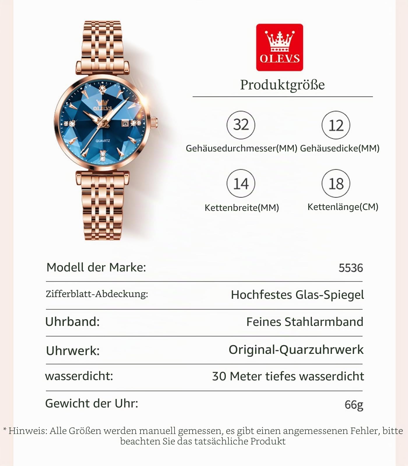 OLEVS Women's Watch Luxury Rose Gold Women Slim Thin Lightweight Watch Stainless Steel Mesh Watches