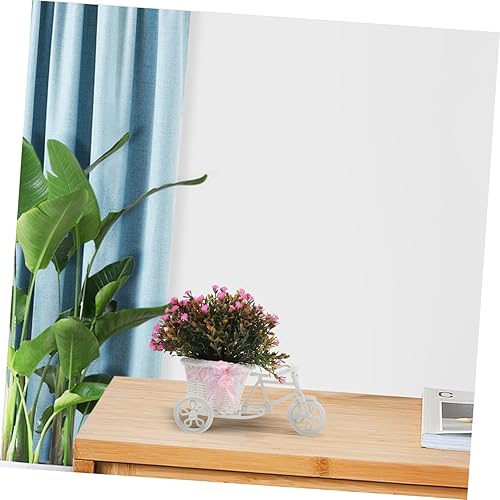 Miniatura 8 de Adornos de plantas artificiales artificiales para plantas pequeñas, adornos de plantas falsas en forma de bicicleta, flores en maceta, decoraciones