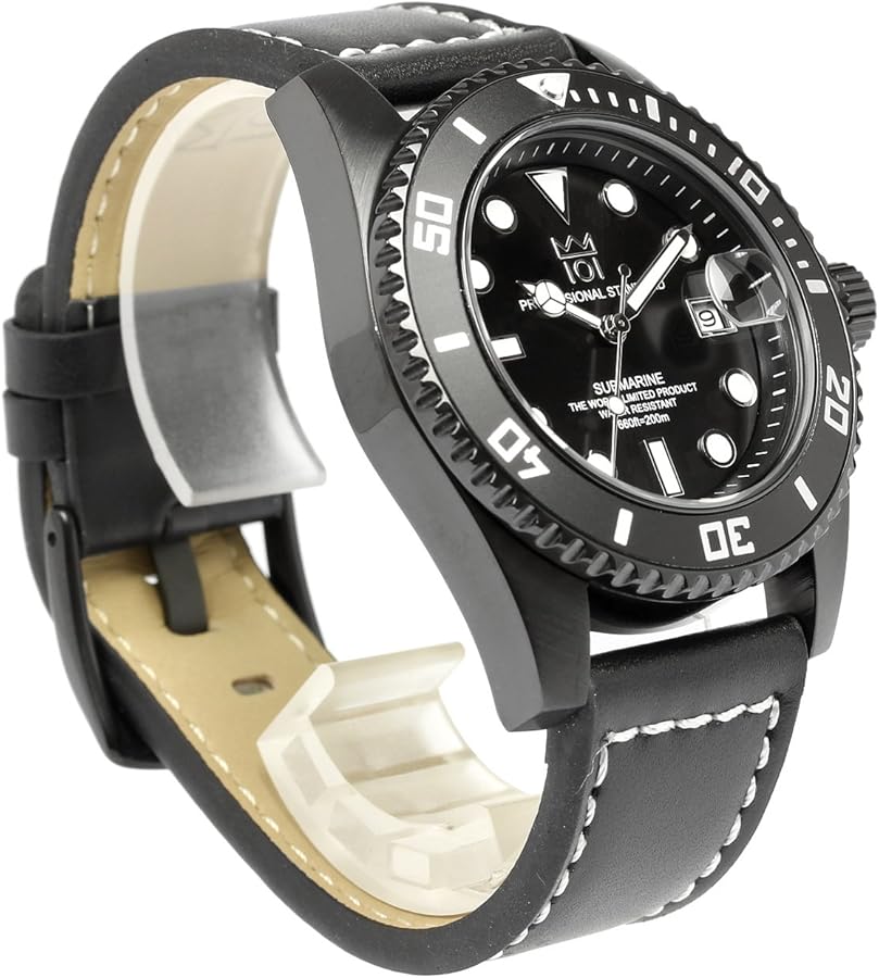 HYAKUICHI 101 ヒャクイチ ダイバーズ 20気圧防水 レザーベルト Amazon.co.jp: [HYAKUICHI 101] ヒャクイチ No.2 ヒャクイチ クォーツ
