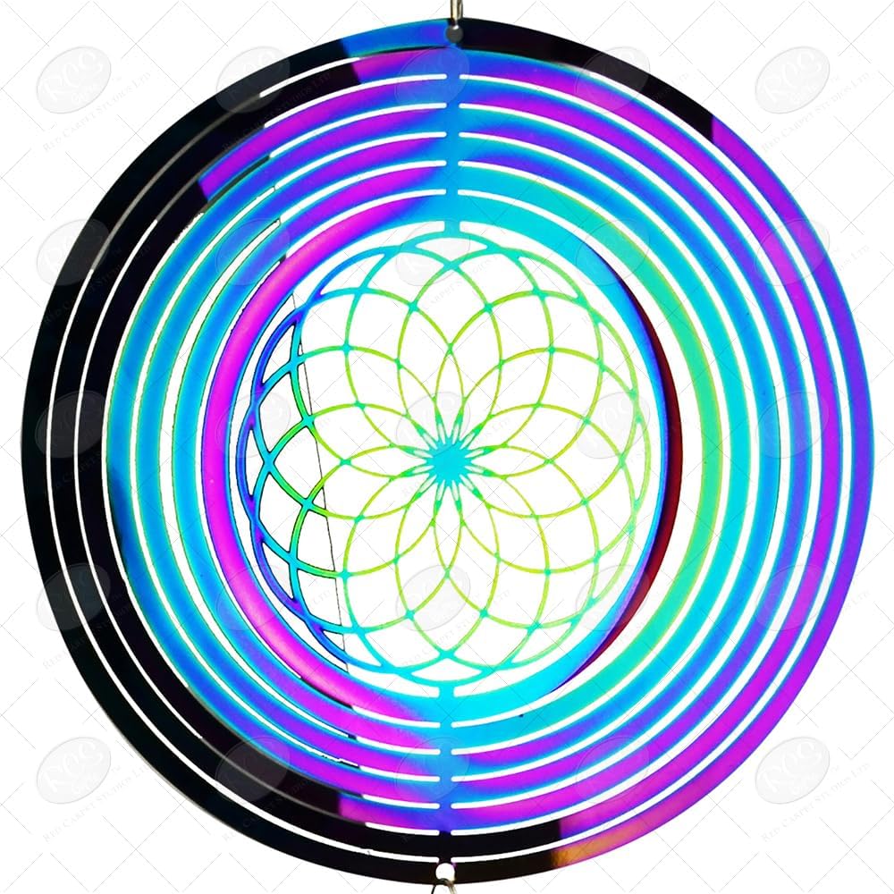 Red Carpet Studios Long Spiral Chakra Spinner, Iridescent Flower