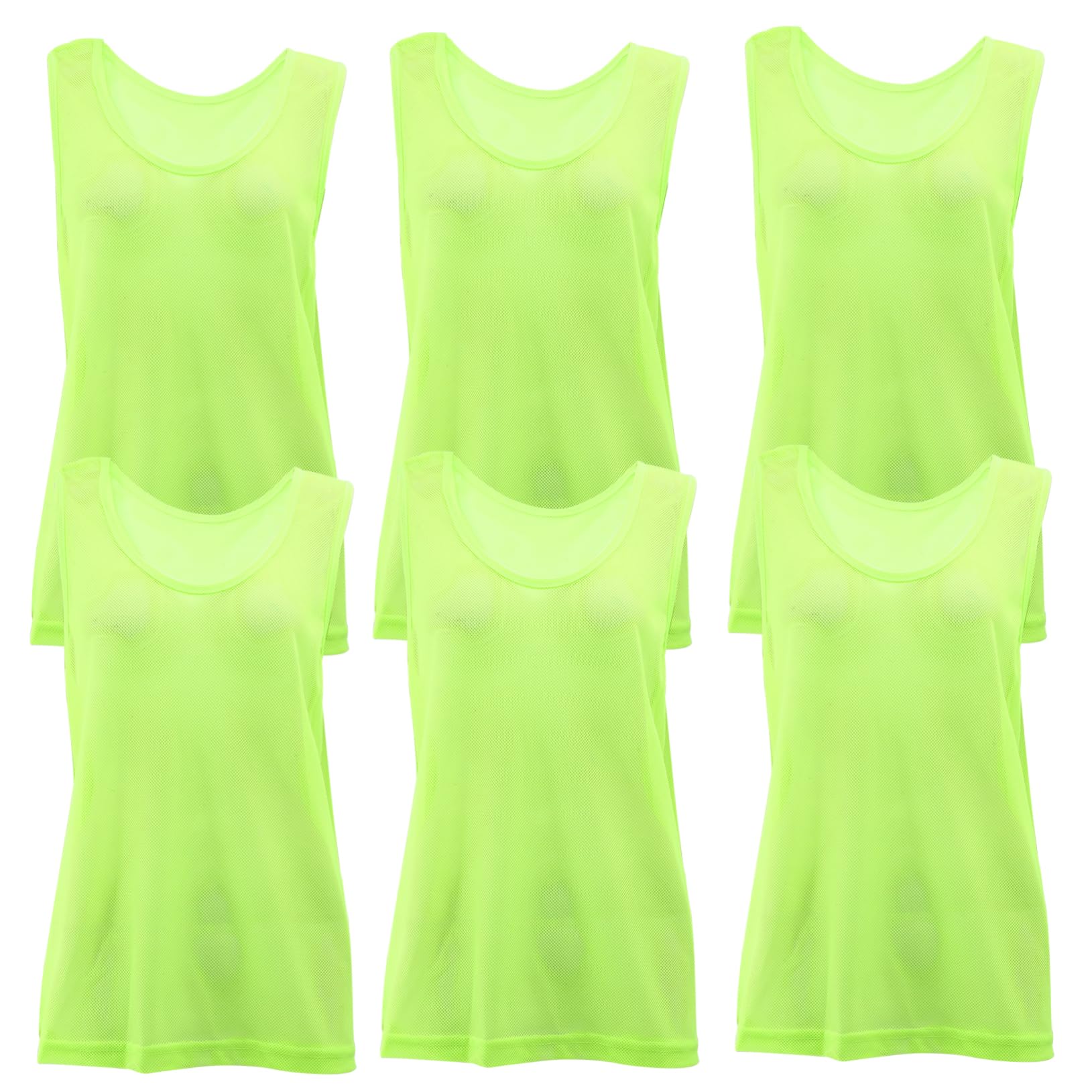 BRIGHTFUFU 6-pack Soccer Pinnies Breathable Sports Vests for Adults Machine Washable Lightweight Football Training Vest Set