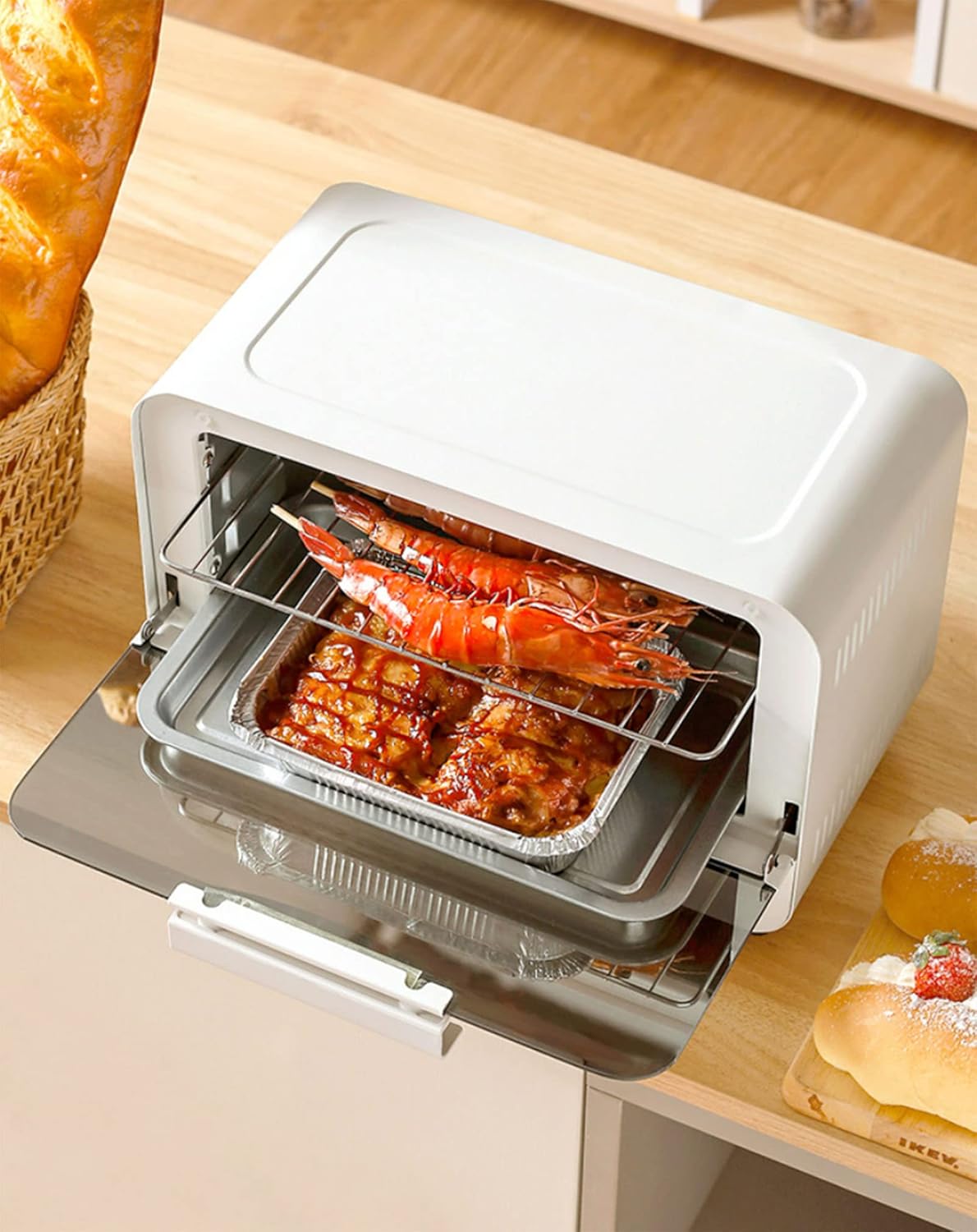 MTSHANGPU Mini Forno Tostapane 10L, Fornello Elettrico Multifunzione da Banco, Controllo della Temperatura E Tempo Regolabili, con Piatto per Arrosti, Griglia (750 W) MTSHANGPU Mini Forno Tostapane 10L, Fornello Elettrico Multifunzione da Banco, Controllo della Temperatura E Tempo Regolabili, con Piatto per Arrosti, Griglia (750 W)