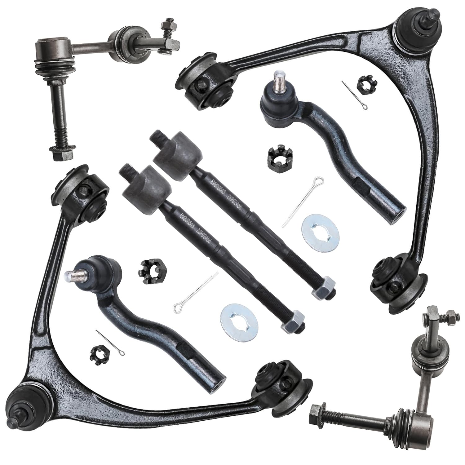 Detroit Axle - 8pc Front End Kit for 02-10 Lexus SC430, 2 Upper Control