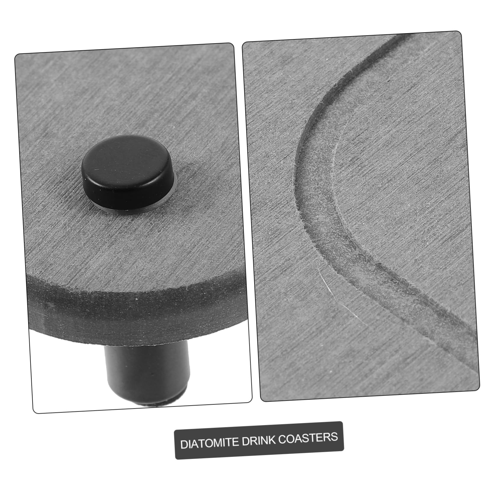 GLEAVI Diatomite Coaster with Stainless Steel Feet Water Absorbent Kitchen Tray Bathroom Sponge Holder Quick Drying Tea Mat for Cups Mugs and Plants Grey