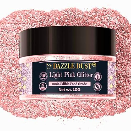 A granel  0.35 oz (10 g) purpurina comestible rosa para bebidas, purpurina comestible para pasteles, chispas rosas para decoración de pasteles, disponible en Yaxa Venezuela