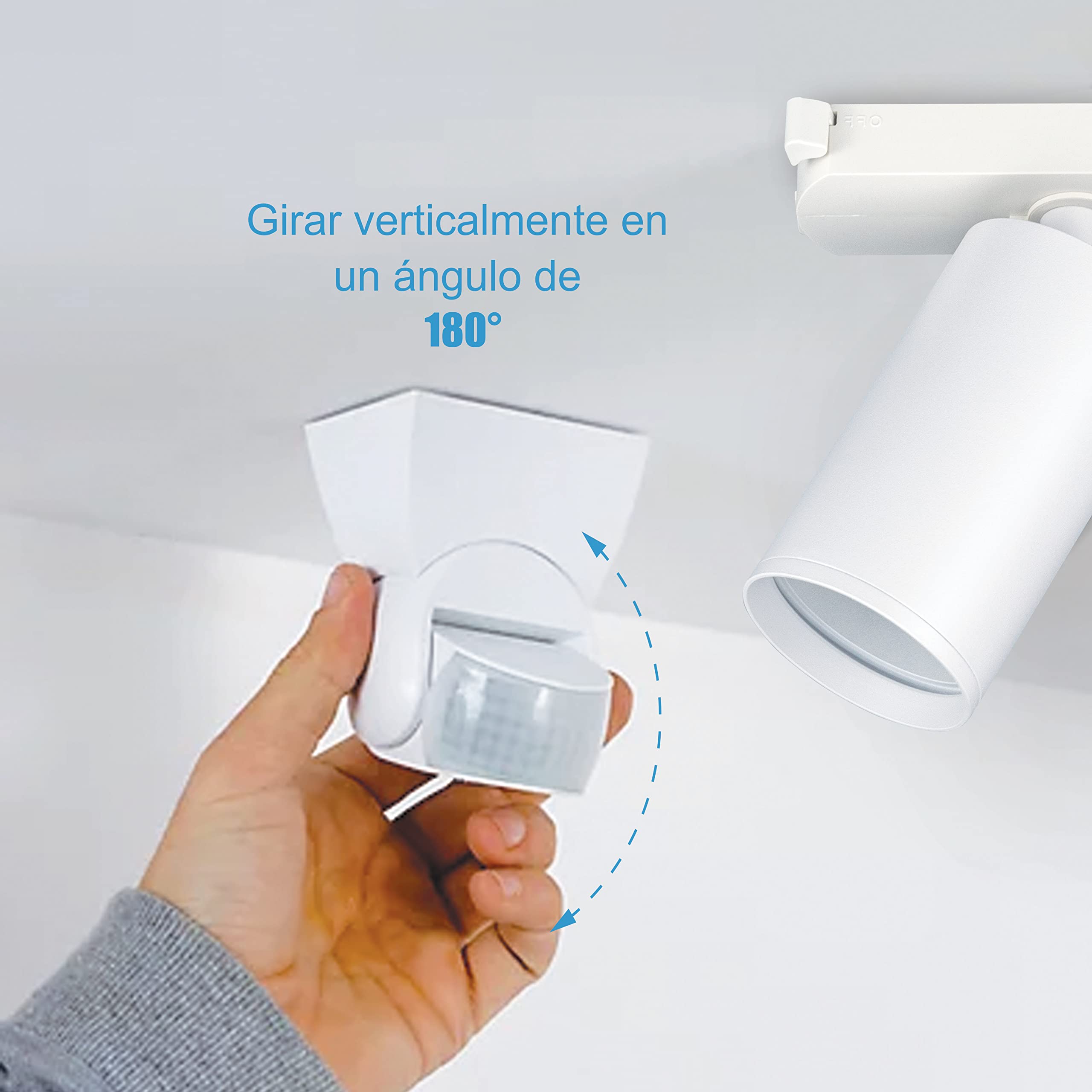 POPP® ElectricDetector Infrarrojos de Movimiento Superficie Orientable IP65(Exterior/Interior), Detección 12m / 180º, Tiempo 10sec-17min, Altura 1.8-2.5m, Programable Interruptor (Pack 5 Unidad)