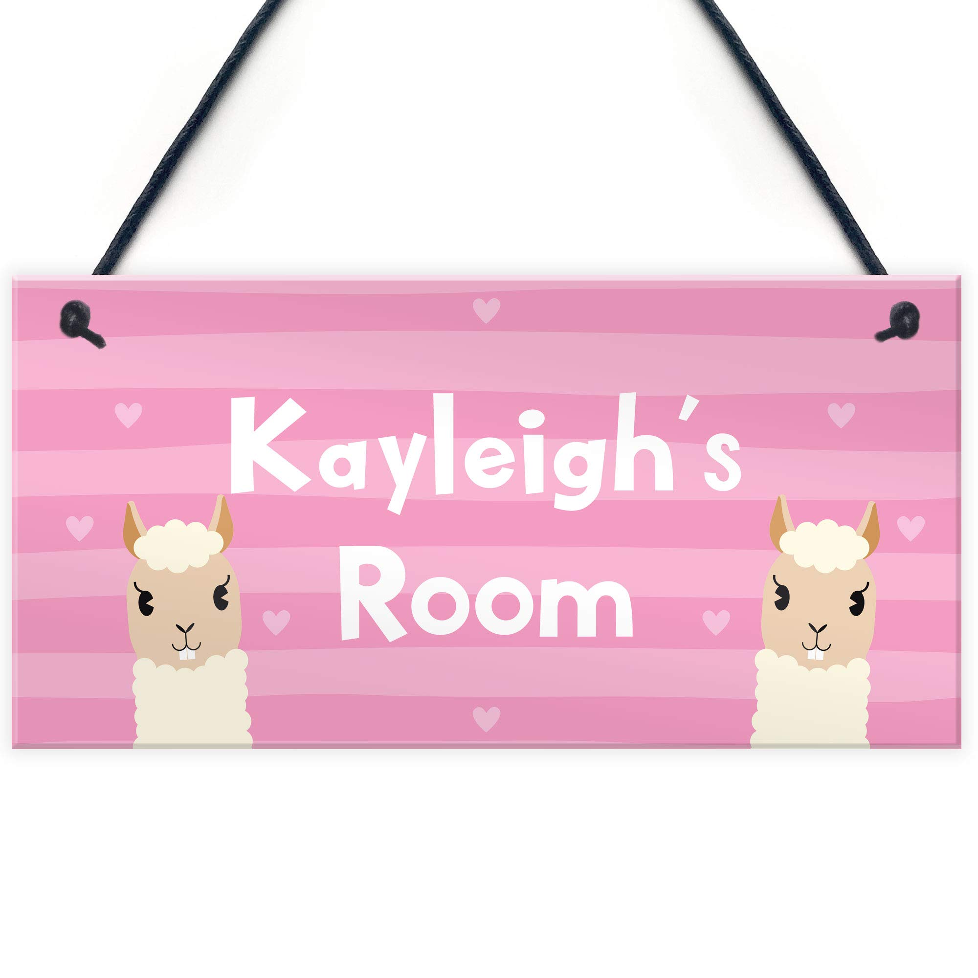 RED OCEAN Novelty LLAMA Sign Personalised Bedroom Sign Gift For Girls Funny For Daughter