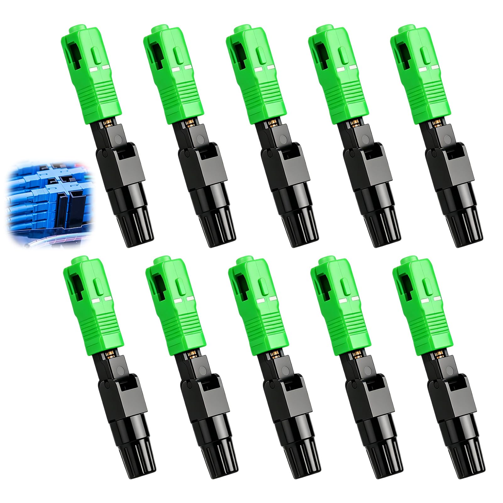 Conectores Fríos de Fibra Óptica Rápida SC/APC 10 Pcs para Red CATV Monomodo