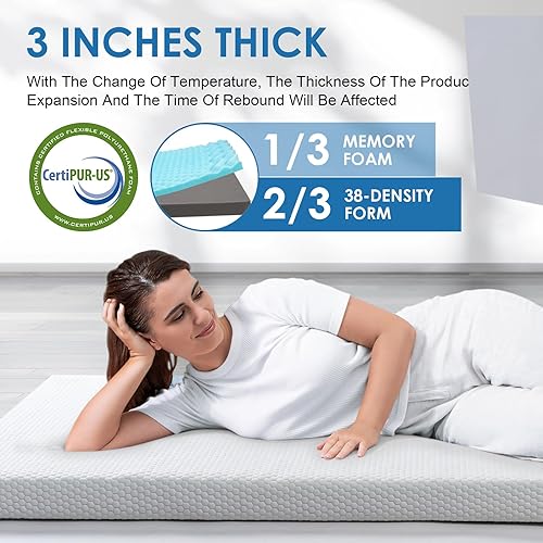 Miniatura 2 de KingChii Colchón de espuma viscoelástica para campamento, almohadilla de dormir portátil enrollable para viajes por carretera, colchón de futón