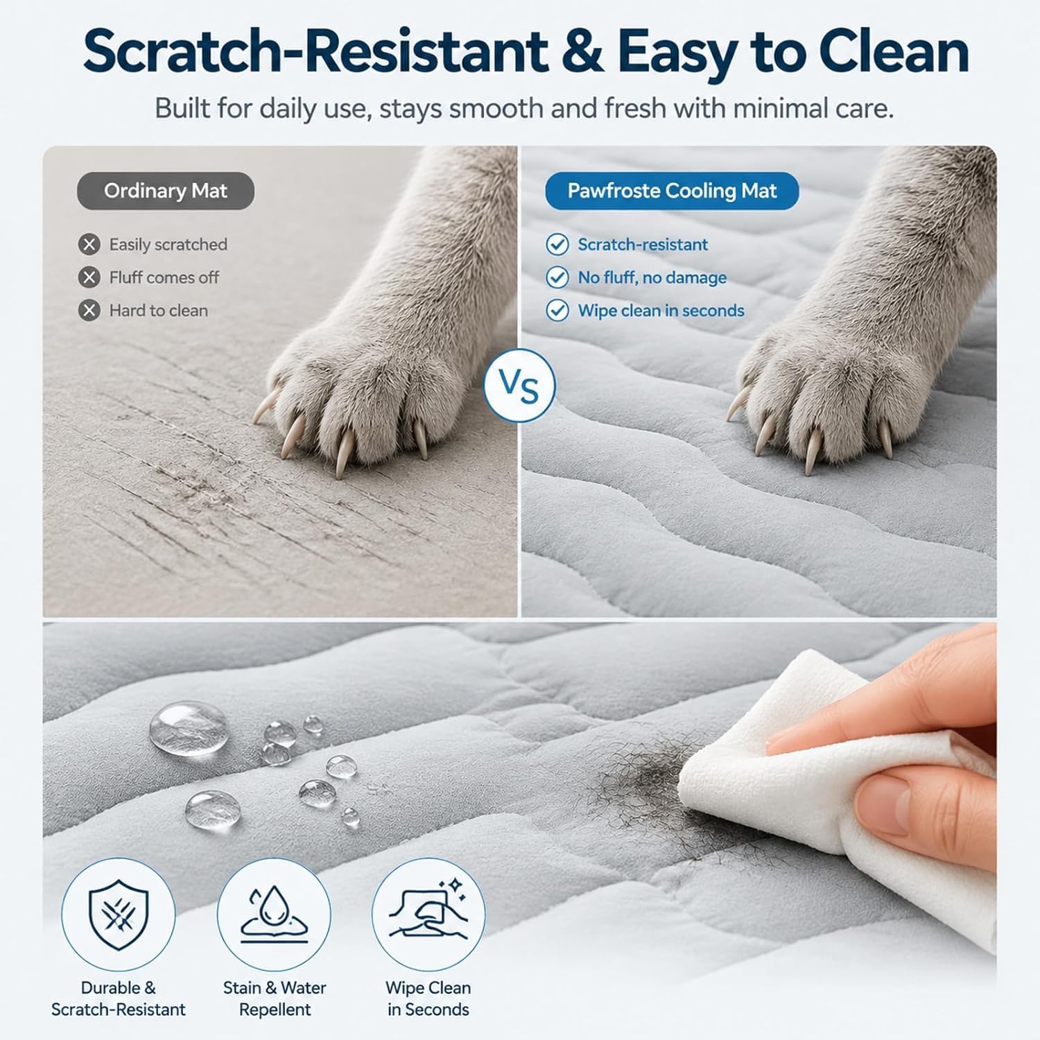 Alfombrilla Refrescante Para Perros PawFroste, Lavable Y Portátil, Con Efecto Refrescante Instantáneo, Duradera, Resistente A Los Arañazos Y Transpirable, Ideal Para Gatos Y Perros En Verano (#D,XL)