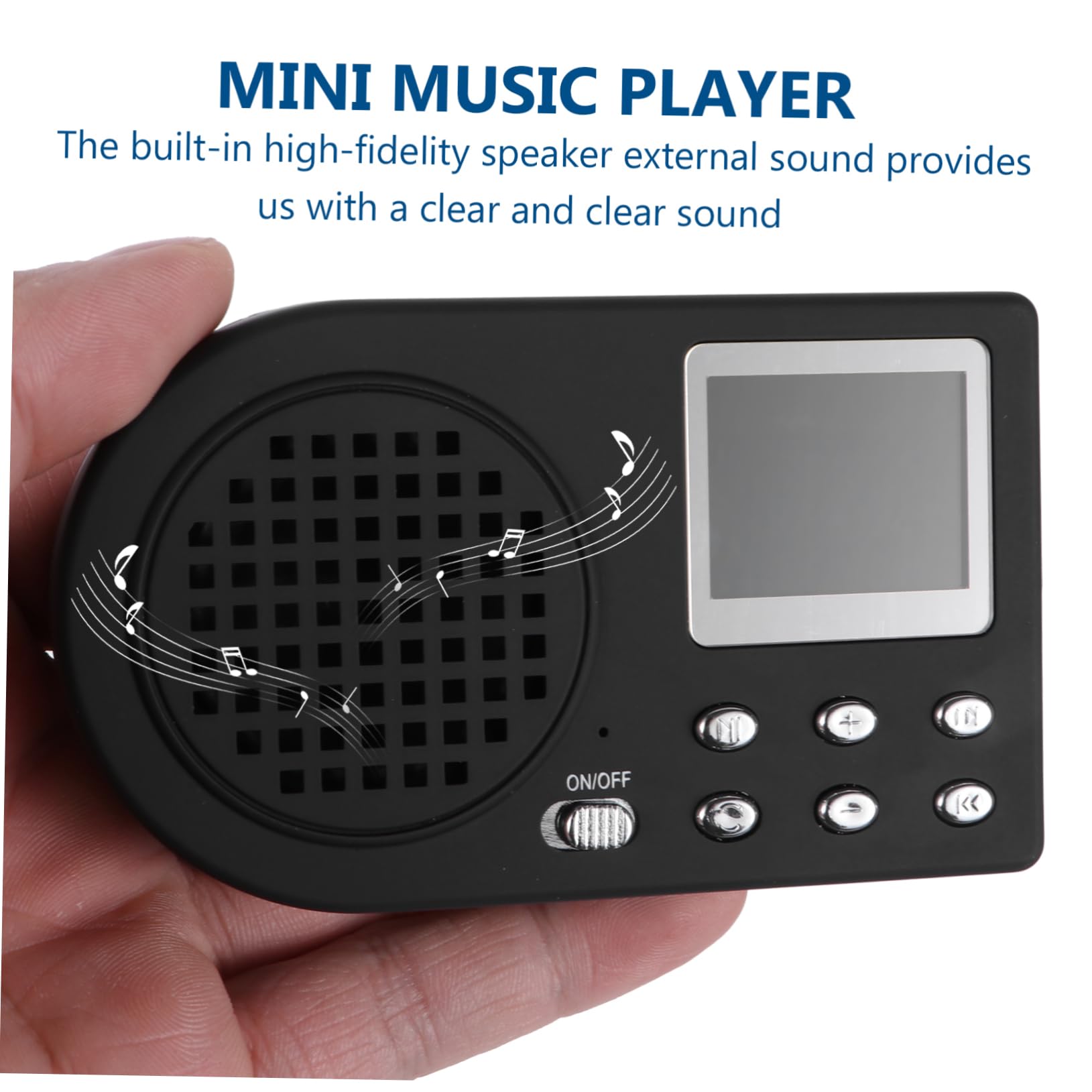 Veemoon Lettore Musicale Portatile Mp3 Nero con Design a Clip Appesa in Plastica, Cavo USB Incluso, come Regalo per Famiglia e Amici
