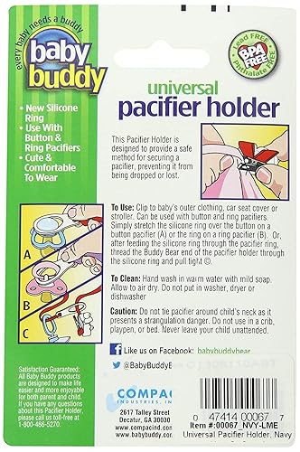 Miniatura 2 de Baby Buddy Clip universal para chupete - Se ajusta al paci o se fija con anillo de silicona de ajuste universal, clip para chupete, para bebés de 4