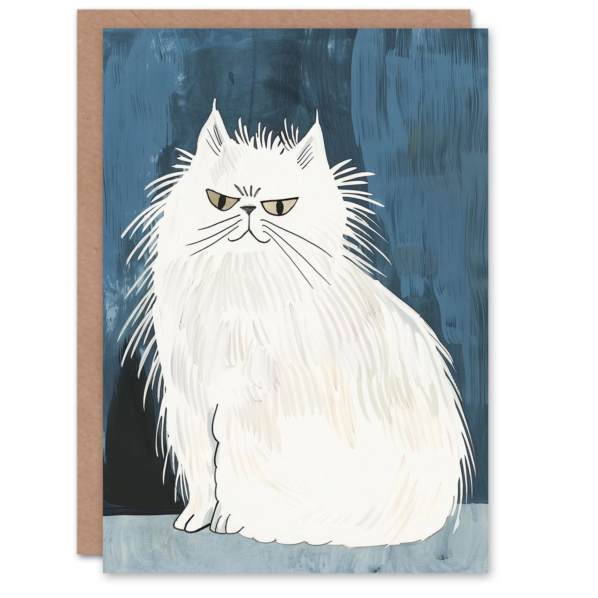 Artery8 Pet Cheeky Smile White Himalayan Cat Lover Blank For Him Or Her Art Birthday Card