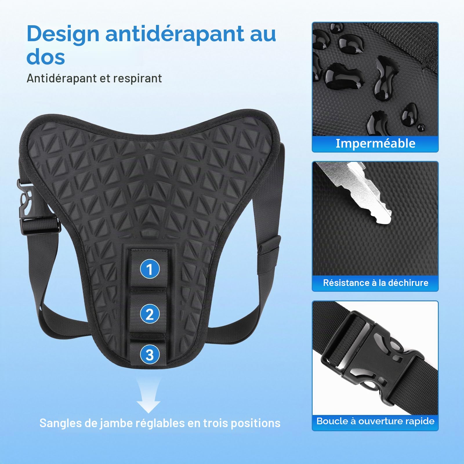 MOSISO Sacoche de Jambe Moto pour Homme et Femme, Sac de Cuisse Tactique Étanche Extensible Multifonctionnel, pour Sports Extérieurs Randonnée Cyclisme, Noir