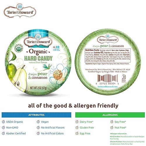 Miniatura 9 de Torie and Howard - Lata orgánica para caramelos duros, naranja sanguina y miel, 2 onzas