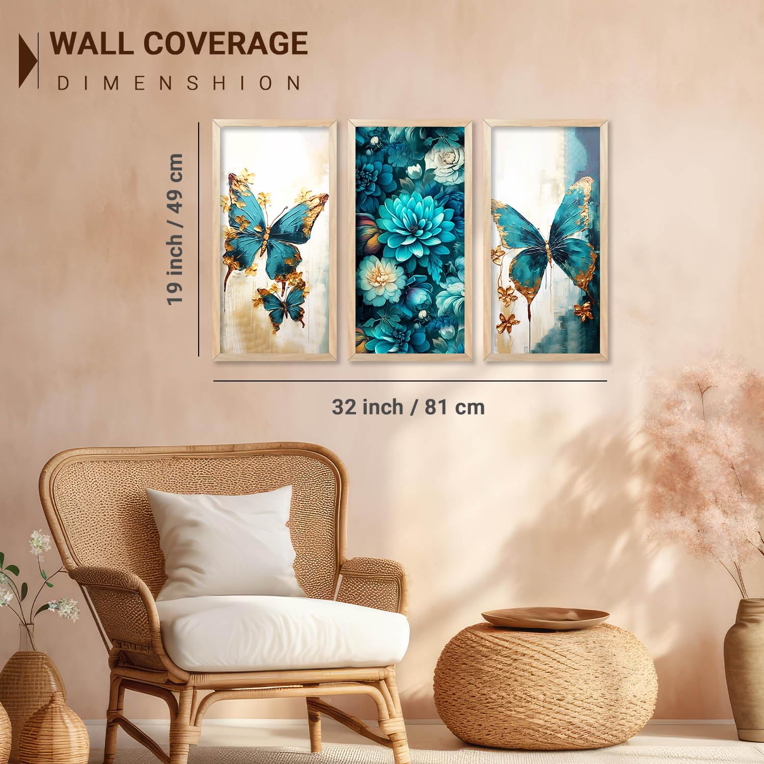 Modern Wall Art Paintings - Set of 3 -3 Modern Wall Art Paintings - Set of 3 -3