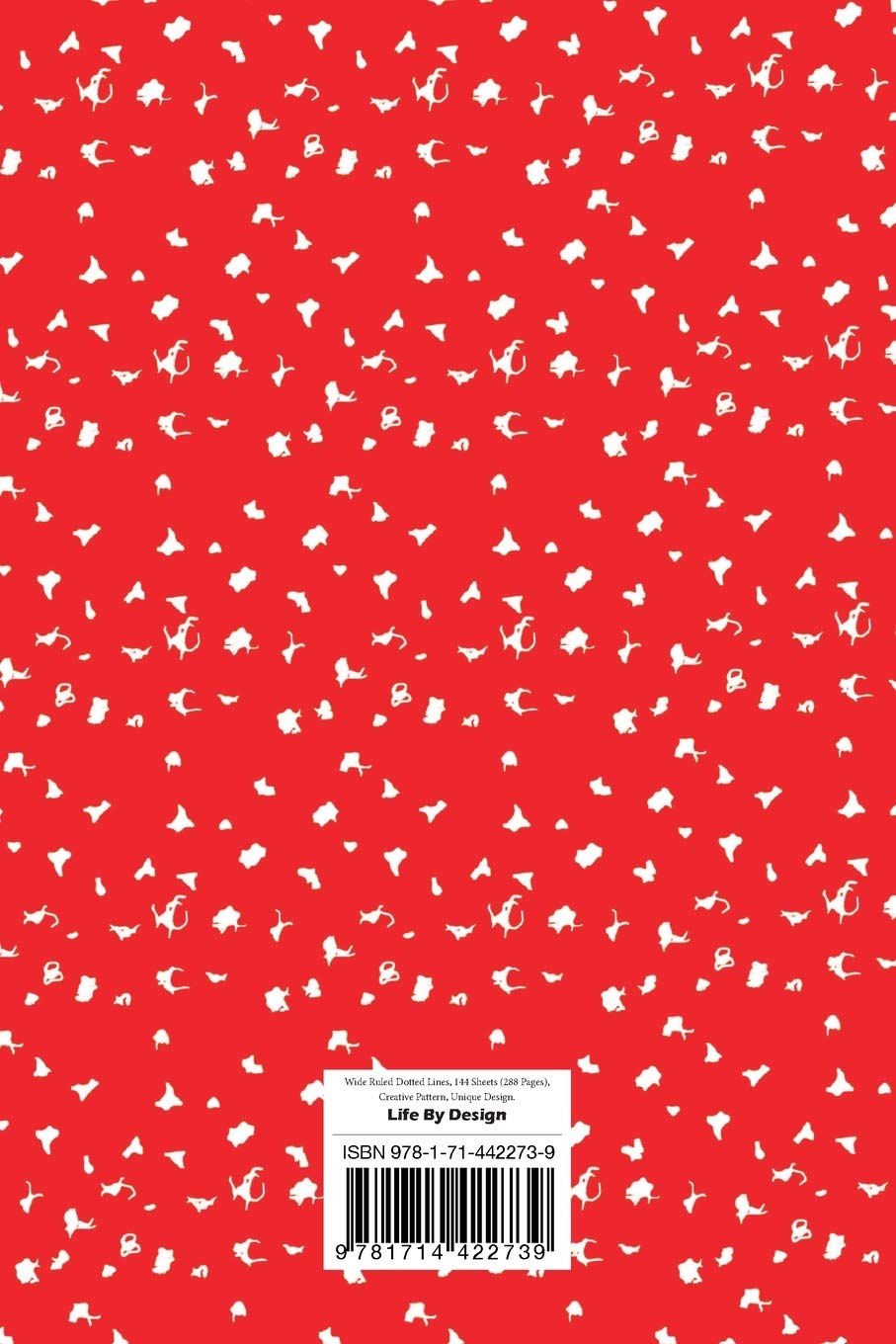 Amor Lifestyle Journal, Blank Write-in Notebook, Dotted Lines, Wide Ruled, Size (A5) 6 x 9 In (Red)