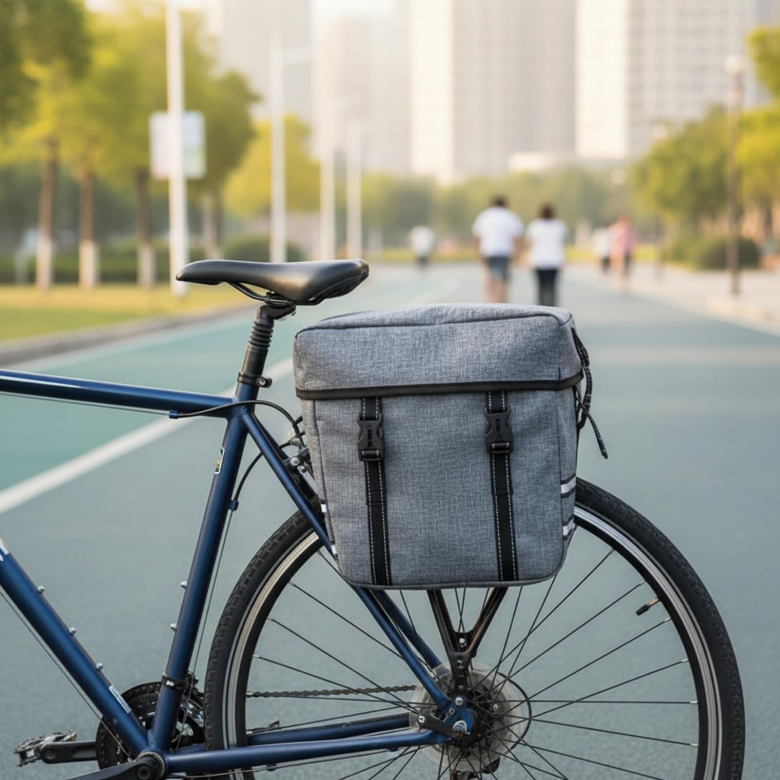 Ronyme Bolsa Portaequipajes para Ciclismo con Estructura Sólida y Asa Cómoda con Cierre Correa Ajustable Acuada para y Paseos por, Gris