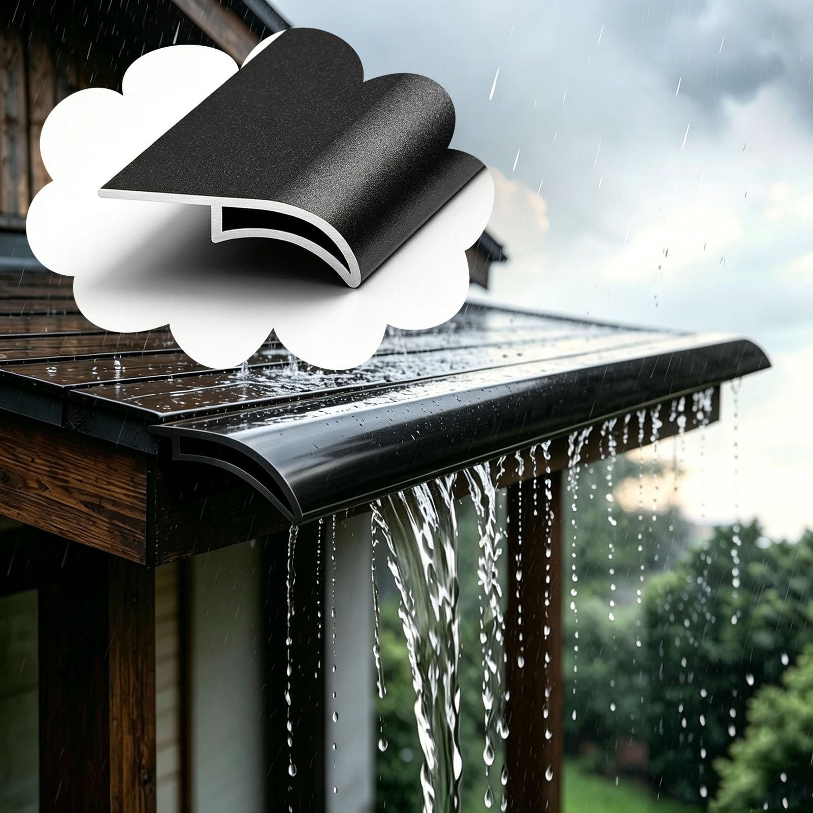 Blazea Black Hawk-Beak Roof Eaves Drip Line Metal Paintable, Weatherproof Protection