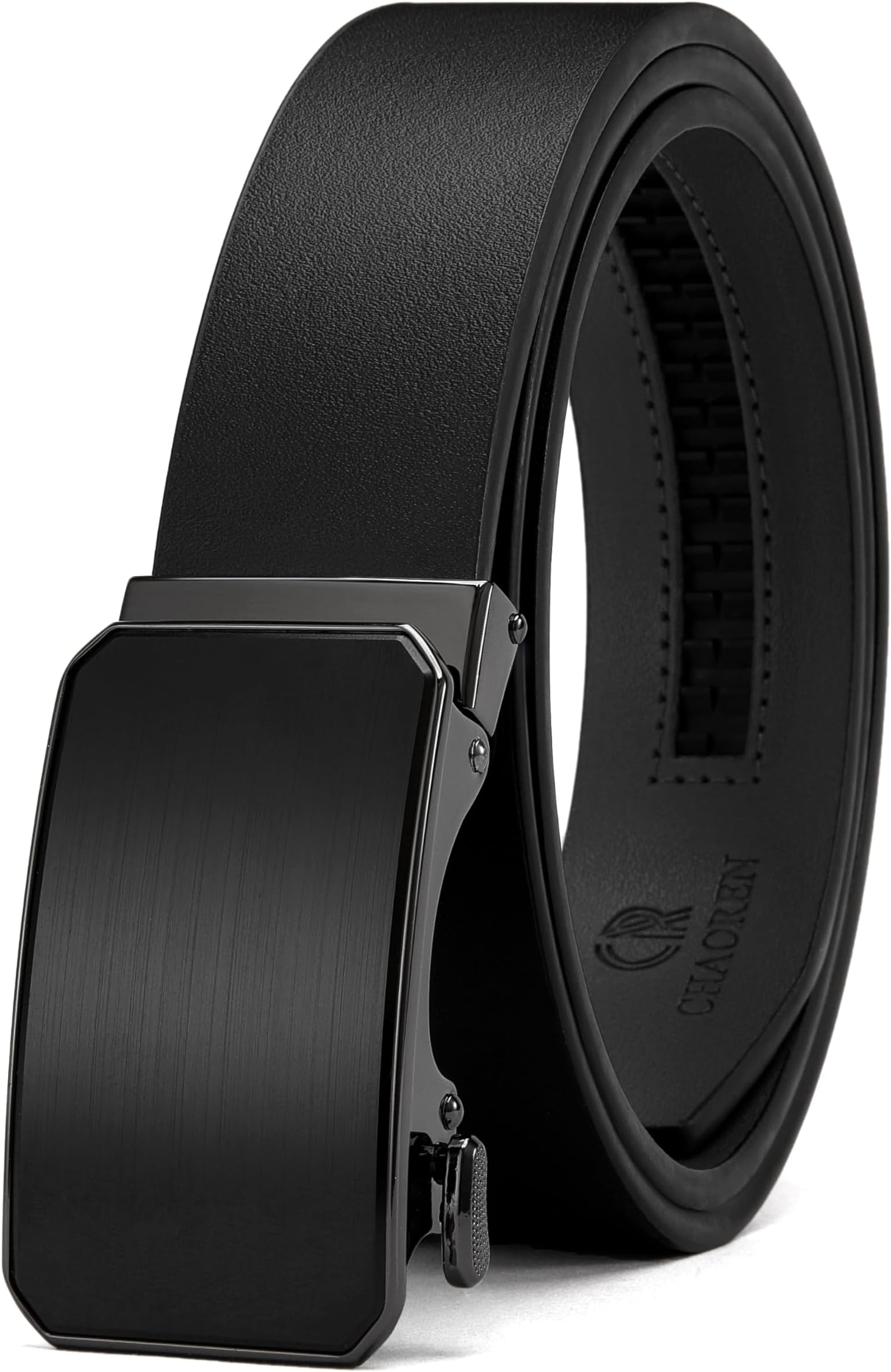 CHAORENBelt for men Leather Ratchet 1 3/8" for Dress Pants - Micro Adjustable Belt Fit Everywhere