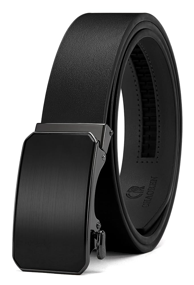 Cintura Uomo CHAOREN In Pelle Senza Fori - Fibbia A Cricchetto Automatica 35mm, Regolabile E Elegante