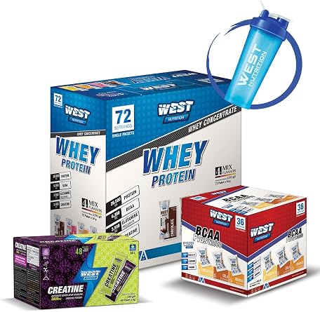 West Nutrition Whey Protein Powder Sachet - Bcaa Plus Sachet - Creatine Pack
