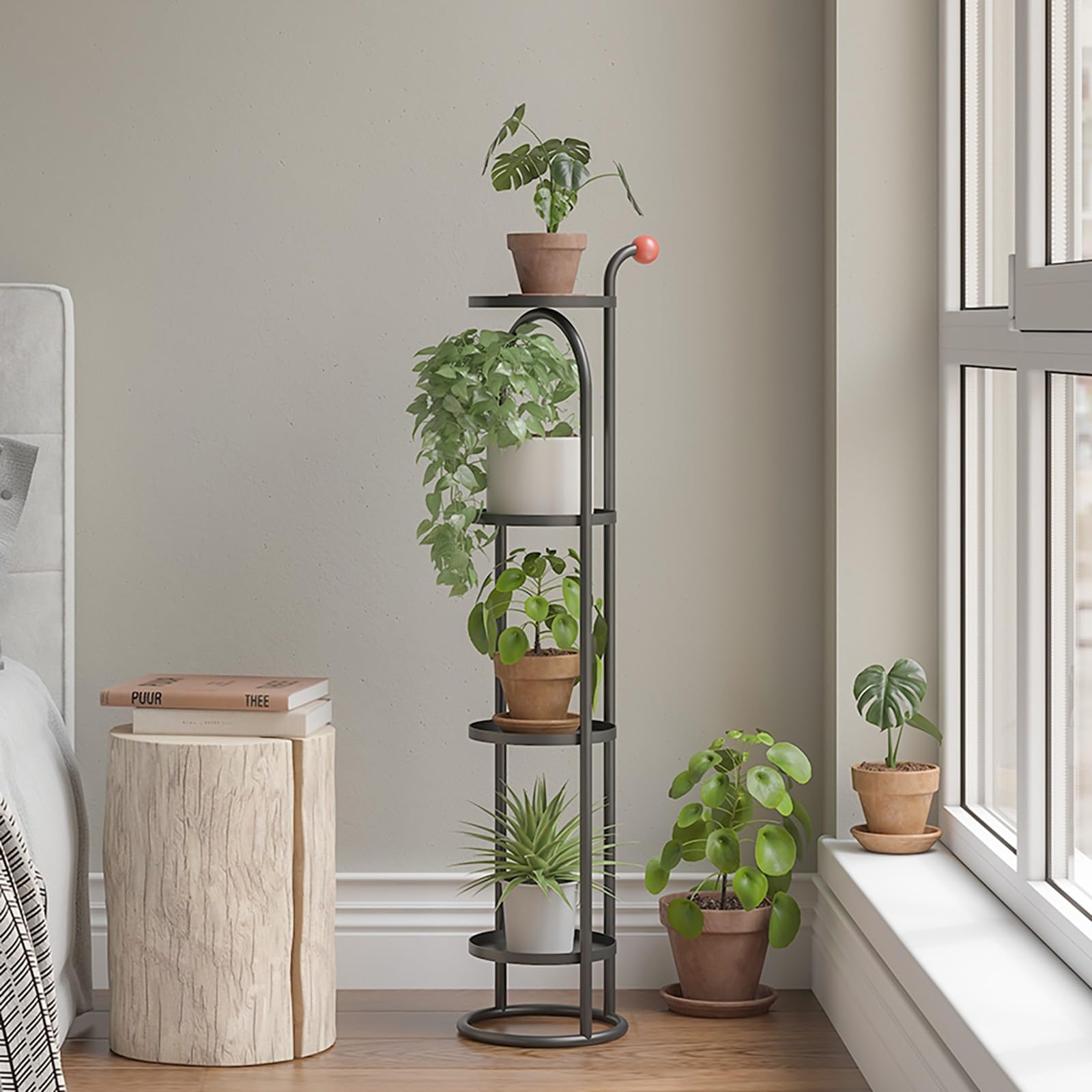 Metal Plant Stand, Tall Shelf Planter Organizer, Tiered Corner Multiple Flower Pot Holder, Plant Rack for Patio Living Room Garden(Black)