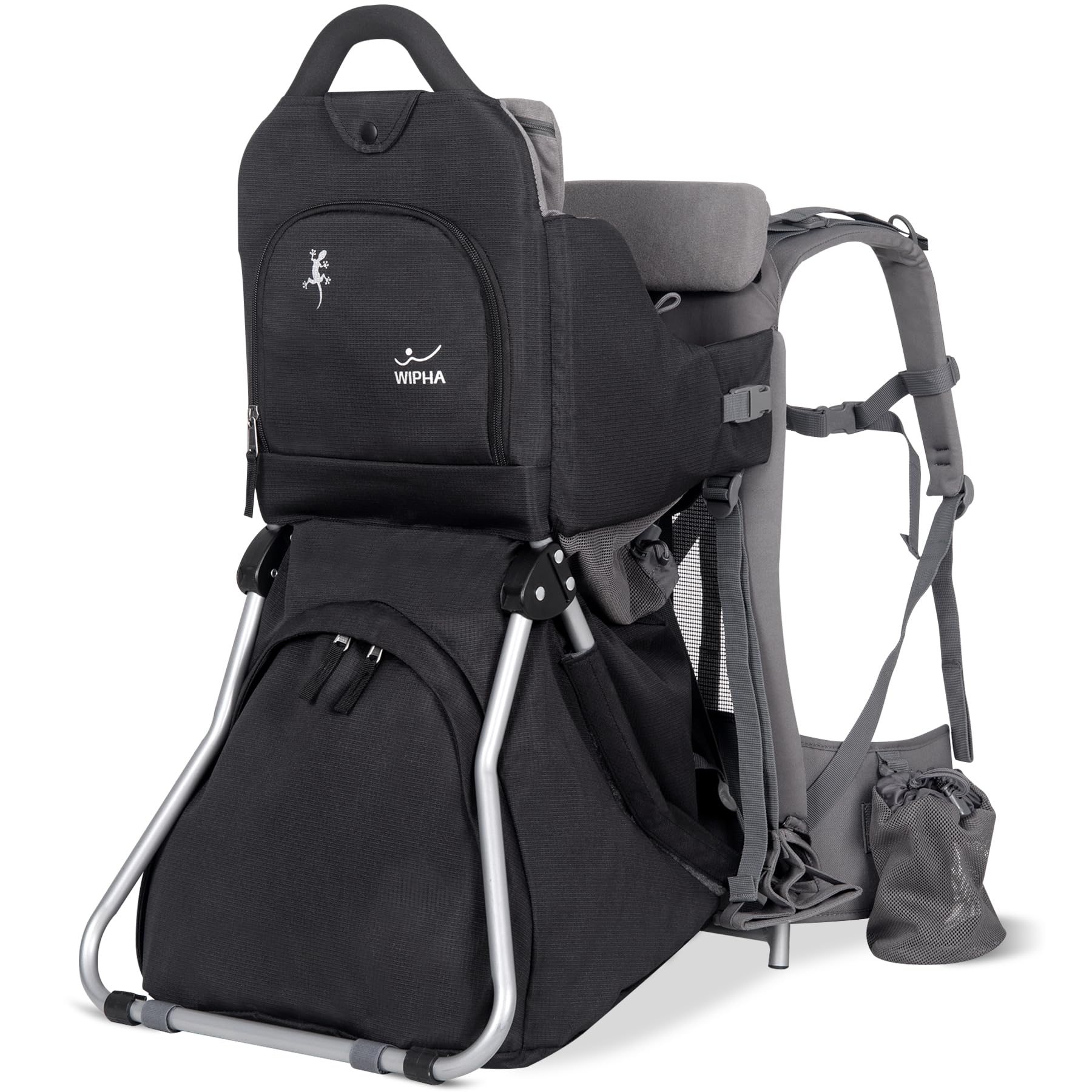 wipha baby backpack carrier for hiking, safe and lightweight toddler hiking backpack carrier with large storage space, ergonomic hiking child carrier backpack- (black)