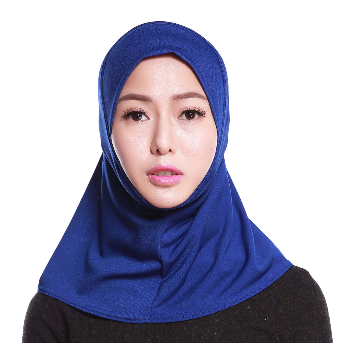 GladThink Ladys Muslim Small Short Hijab Caps Islamic Scarf Blue