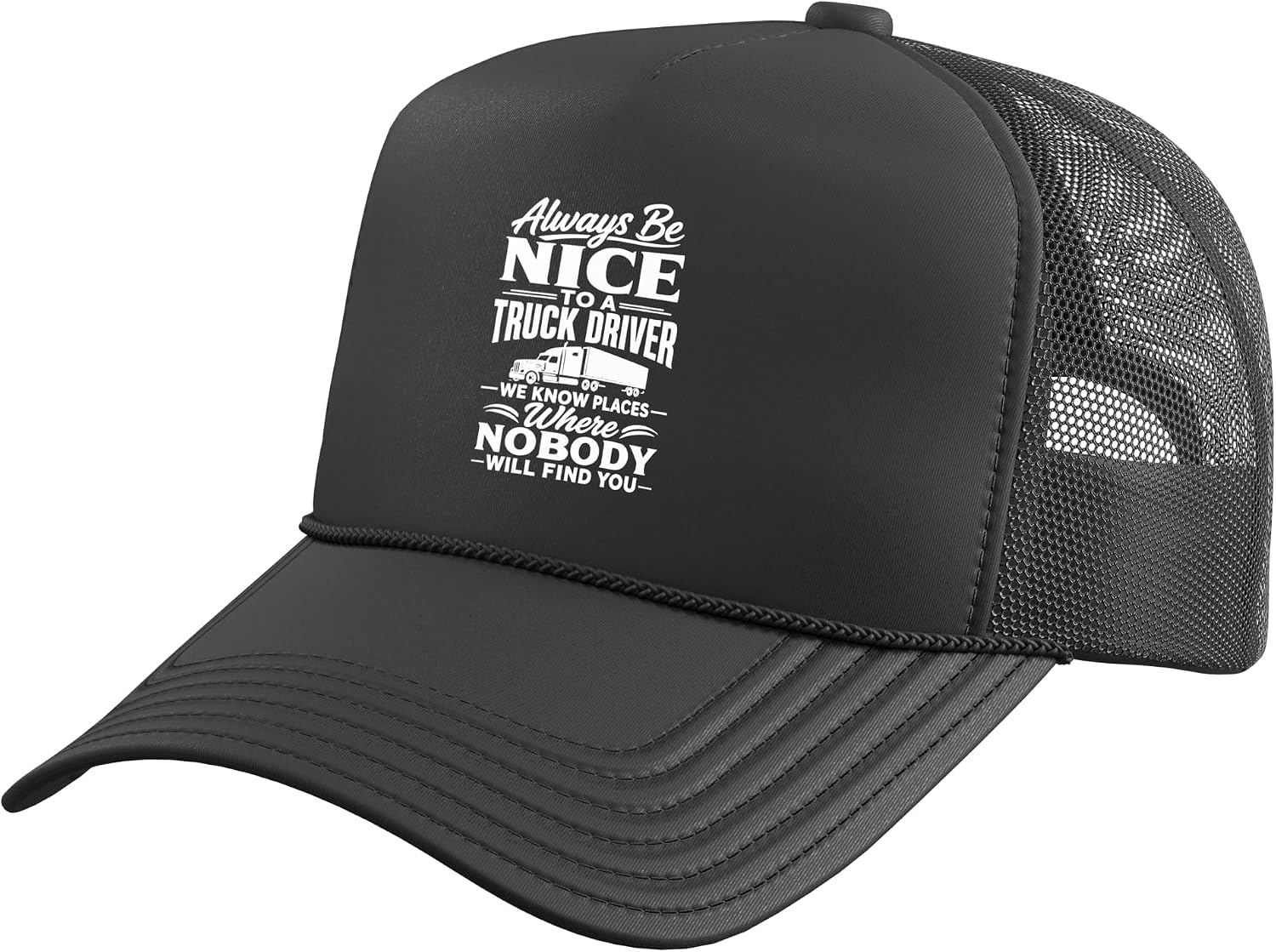 Funny Truck Driver Trucker Hat with Adjustable Mesh Back