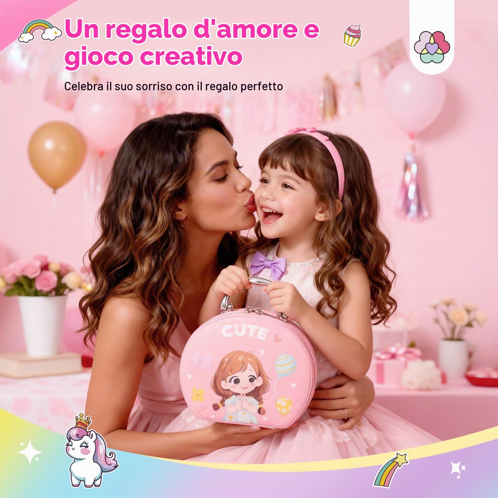 SAVILAND Set di Trucchi All-in-1 Valigetta Trucchi Lavabile Trucchi, Valigetta Trucchi Regalo di Natale o di Compleanno