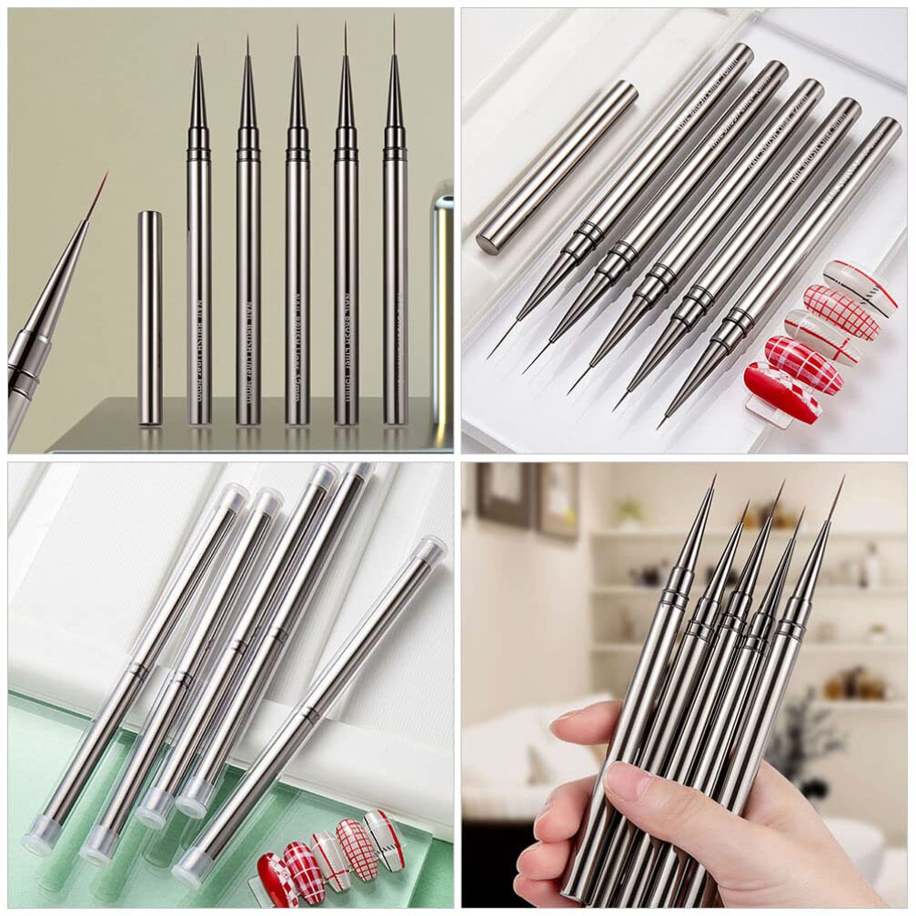 FRCOLOR Nail Art Brush Ultra Fine Liner Pen 7.08 Inch Precision Manicure Tool for Detailed Nail Drawing Diy Designs Suitable for Home and Salon Use