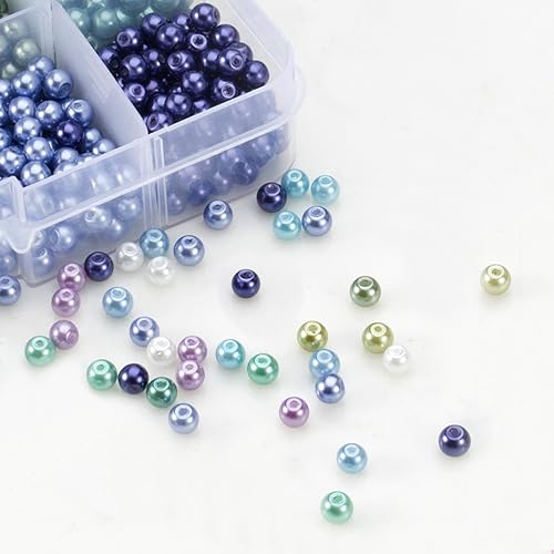 Miniatura 3 de BEADNOVA Cuentas de perlas de satén para manualidades, pequeñas perlas de imitación de vidrio sueltas para fabricación de joyas (0.157 pulgadas,