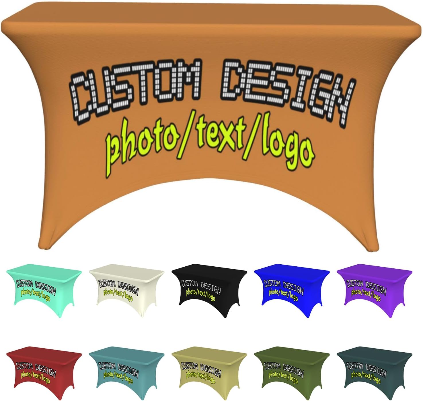 Custom Table Runner with Business Logo Customized Table Cloth with Logo Image Text Personalized Rectangle Table Cover for Birthday Wedding Anniversary Decoratio 4FT 28