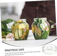 Vista 9 de 3pcs Mason Jar Stone Pressing Food Containers Wine Fermentating Vegetales Sellado Tapas de boca ancha Mason Jar Tapas Suministros de conservas