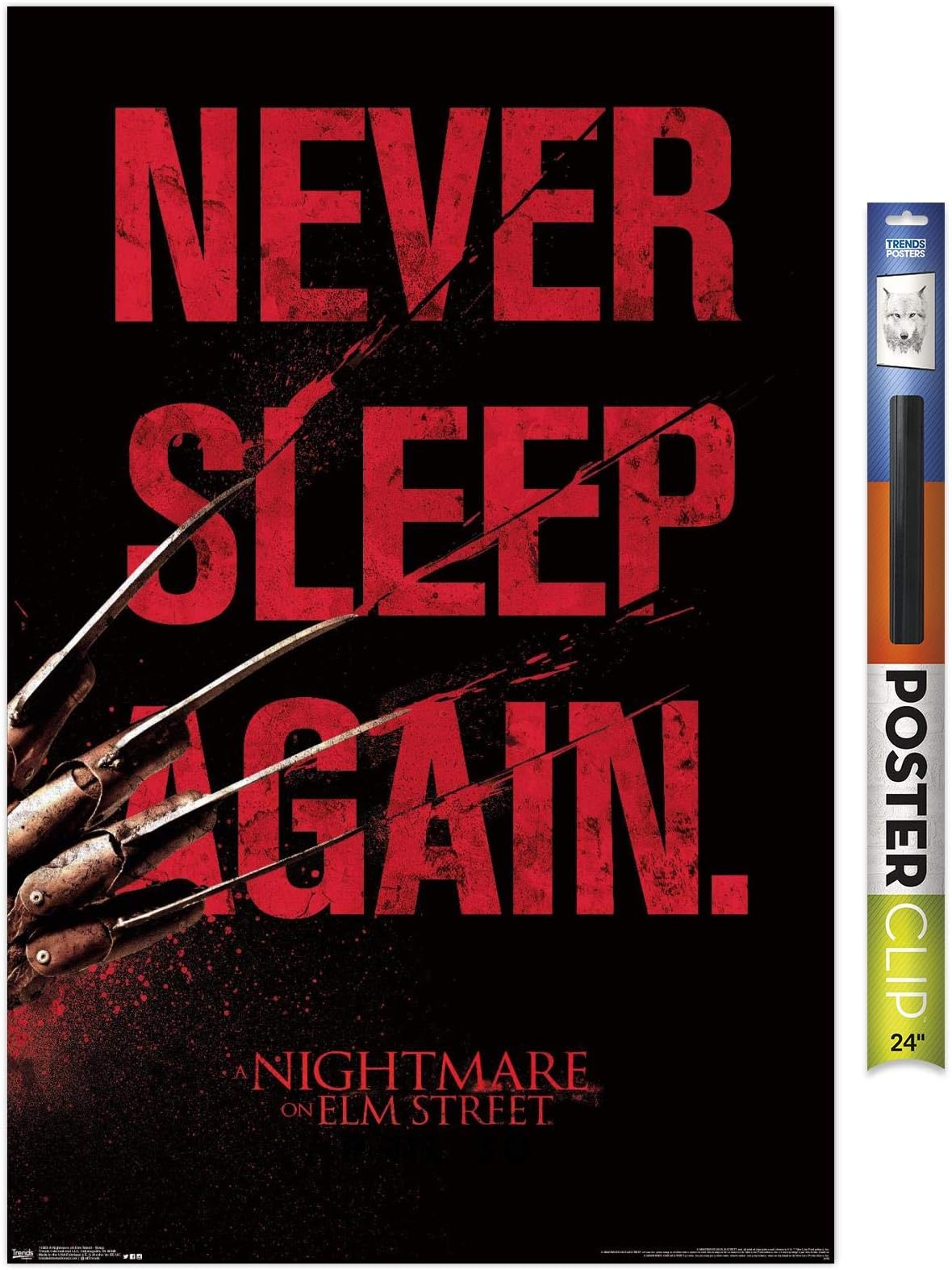 A Nightmare on Elm Street - Sleep Wall Poster, 22.375" x 34", Poster & Clip Bundle