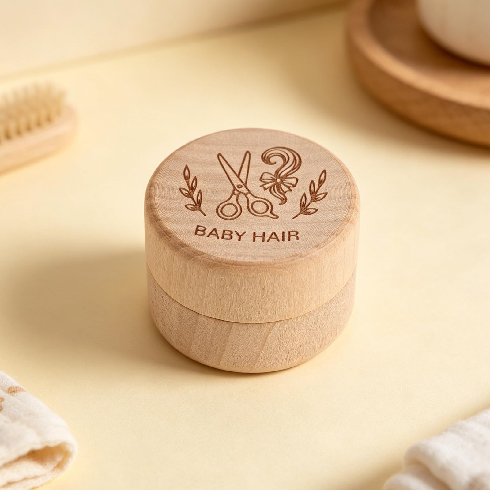 minkissy Caja de Recuerdo para Cordón Umbilical de Madera, para Guardar Pelo y Dientes de Ñiño, Adecuado para Cómoda o Mesita de Noche