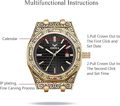 RORIOS Orologio Uomo Quarzo Doppio Calendario - Quadrante Rettangolare, Cinturino Acciaio Inox, Impermeabile 33m, Regalo Uomo