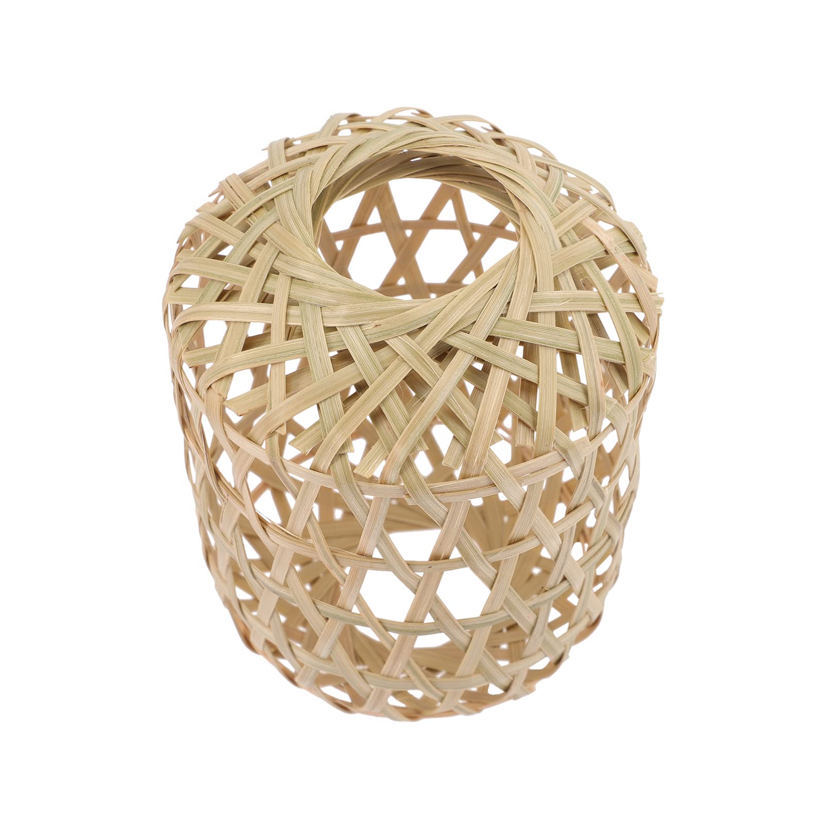 Kichvoe Bamboo Woven Lamp Cover Rustic Style Pendant Lamp Shade Lantern Light Cover for Cozy Hotels and Restaurants