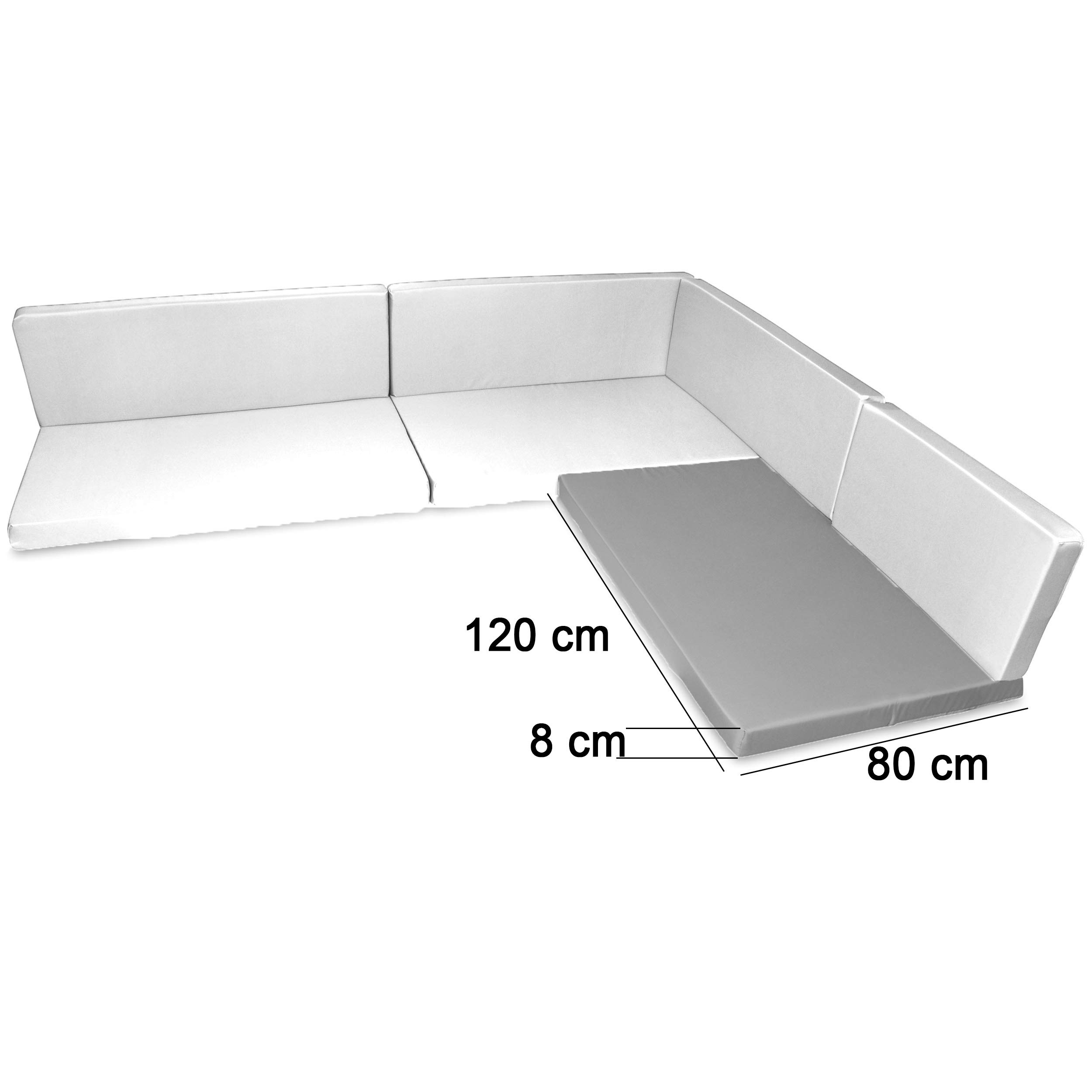 Materasso Cuscino per Bancale Divano Pallet 120x80 cm Impermeabile Nero