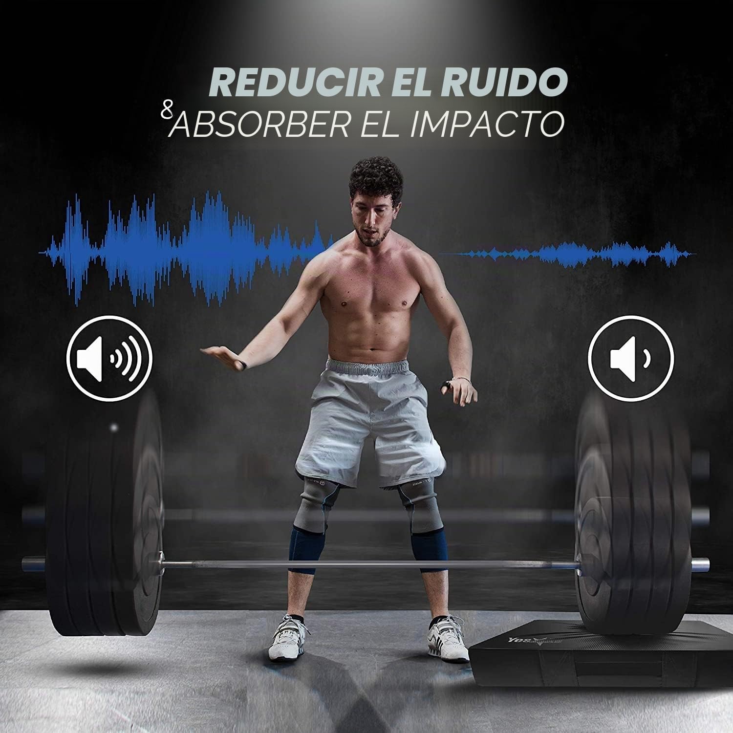 Yes4All Premium Silenciador Drop Pads Almohadillas para levantamiento de pesas con cubierta de PVC multicolor para aislar el sonido y proteger el suelo para Deadlift, Squat, Lunge