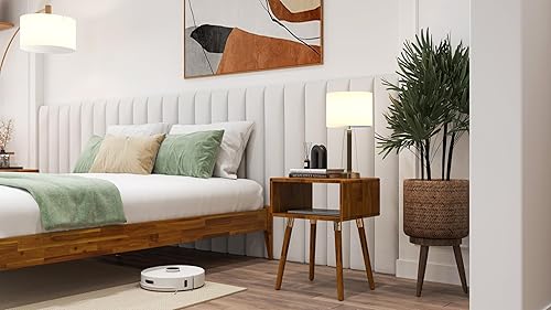 Miniatura 49 de Bme Dinkee - Base de cama de tamaño matrimonial sin cabecera, 15 pulgadas, minimalista y moderna, madera de acacia, 12 listones de madera para