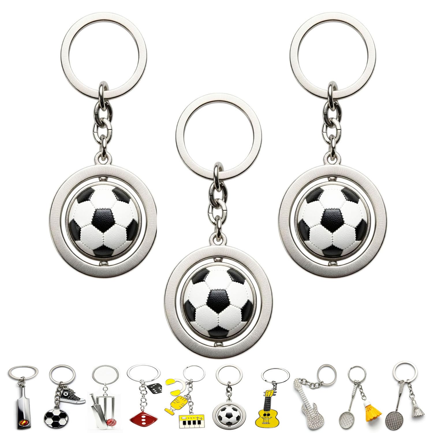sai praseeda Metal Keychains |Sports & Music Theme Key Chains for Bike, Car, Keys, Return Gifts & Multipurpose Use-picture-56