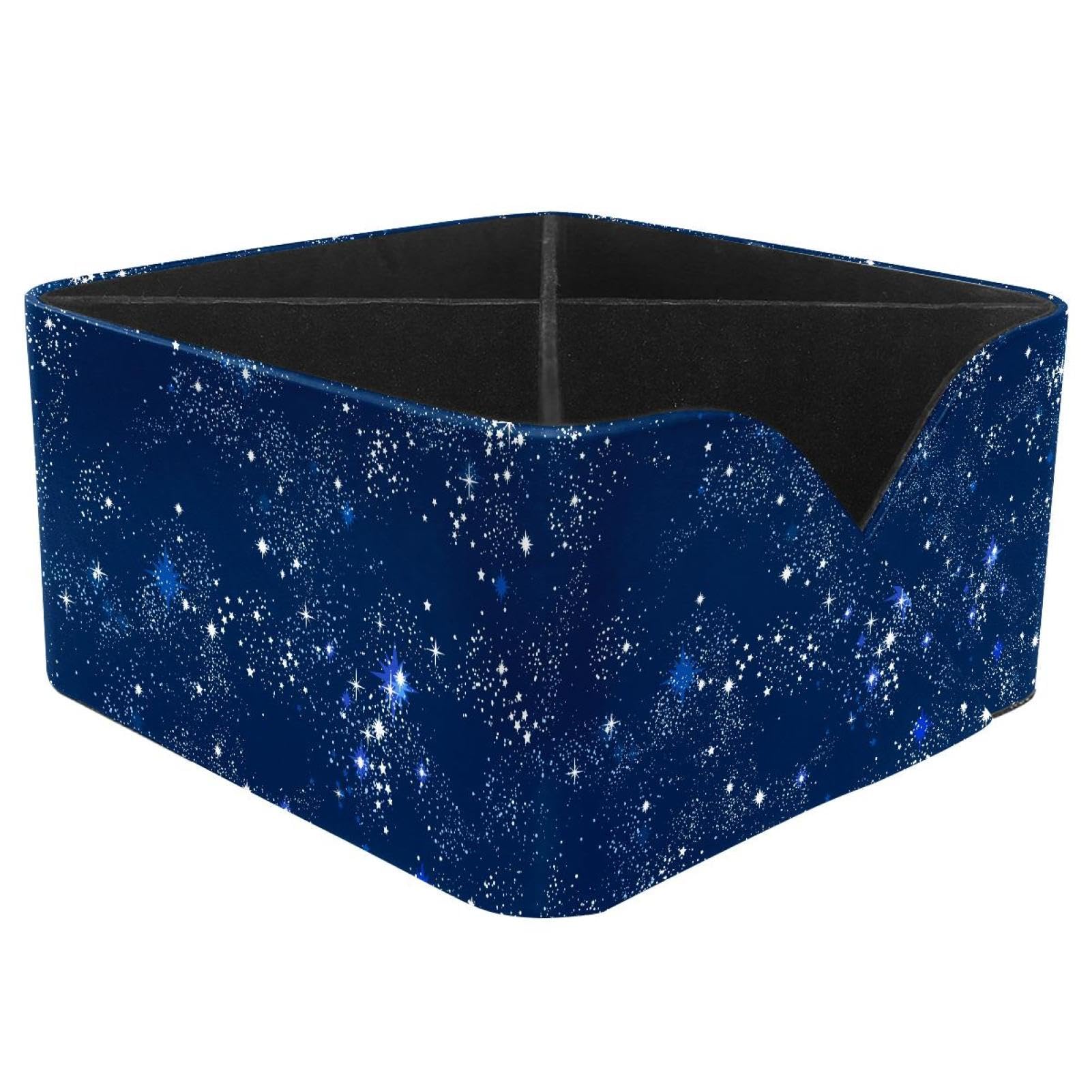 KengjuTesu Space Galaxy Constellation Zodiac Star Pattern Desktop Organizer Pen Holder, Rectangular Pencil Cup for Office, Study and Makeup Stations