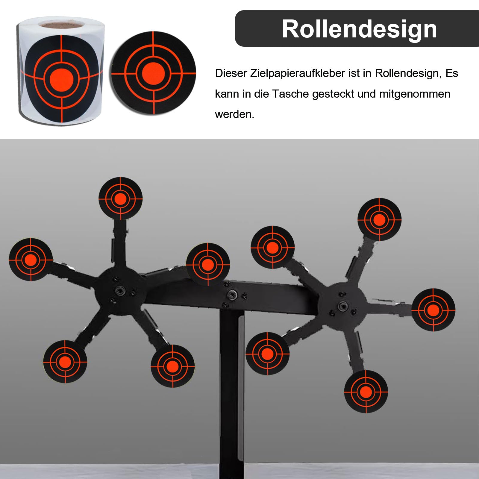 Autocollants Cibles, 250 Pièces Cibles de Tir en Papier Autocollants, Diamètre 7,6 cm Rondes Fluorescent Papier D'étiquette de Tir, Objectif Rondes Réactives, pour Exercices de Réaction(Rouge)
