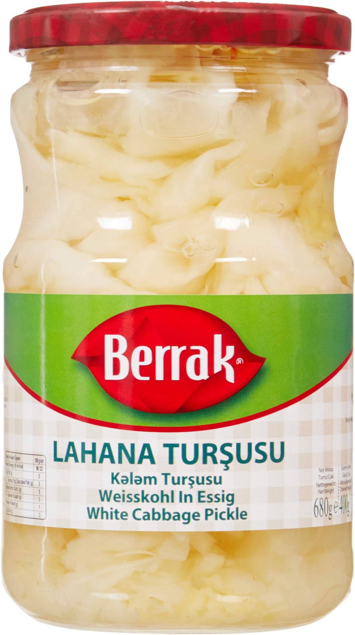 Berrak Cabbage Pickles 720 ml Glass