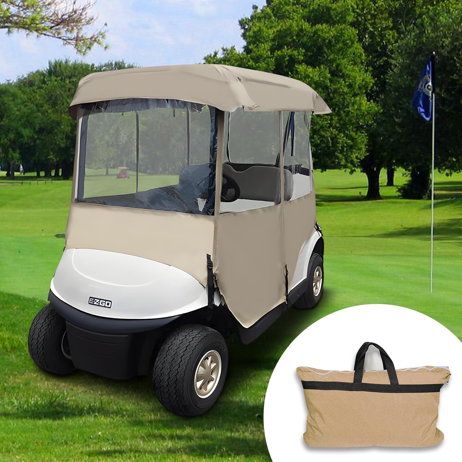 Golf Cart Enclosure for 2 Passenger 300D Heavy Duty Golf