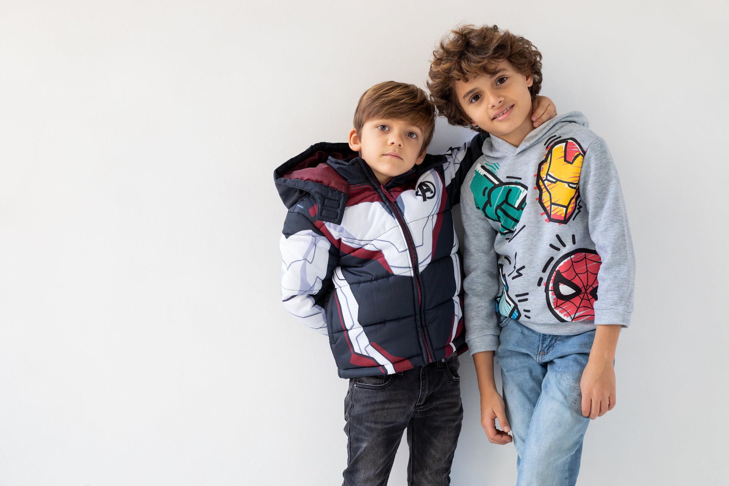 Marvel Piumino con cappuccio e cerniera per bambini